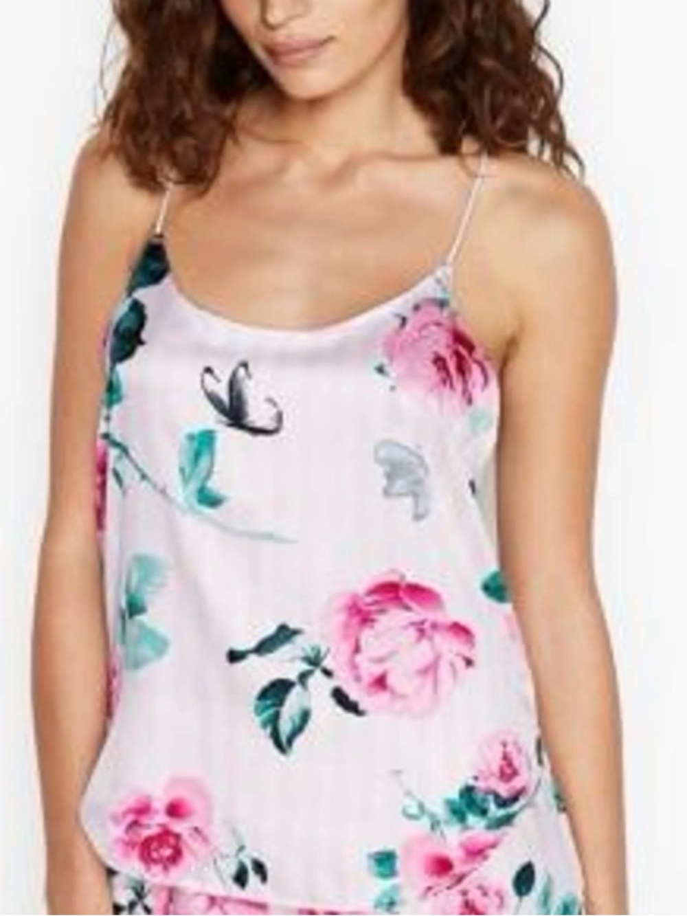 NWT- Victorias Secret Satin Cami Pajama Top - Lightweight Spaghetti Strap